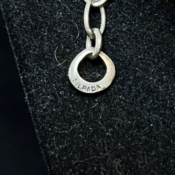 Silpada Sterling Silver & Leather  Necklace W/2 Tone Howlite Pendant (3737) - Picture 7 of 7